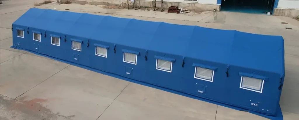 Inflatable emergency and relief tent